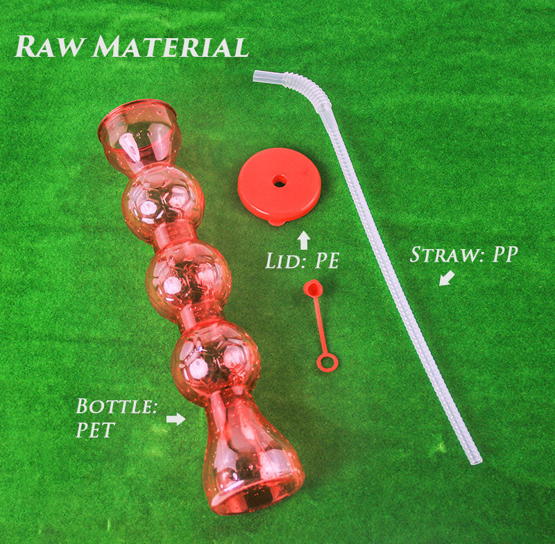 450-500ml Multi-Ball Tower Plastic Straw Cup 30×6cm PET Party Drinking Bottle