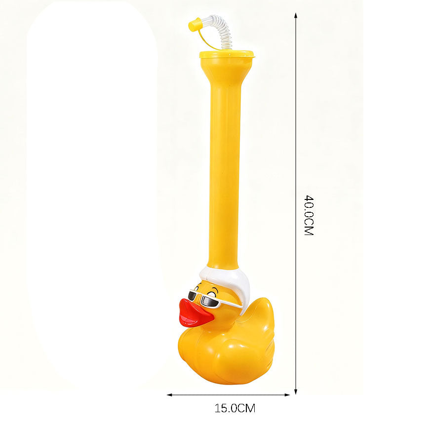 Cool Yellow Duck Tall Plastic Straw Cup 1000ML Reusable Party Tumbler Custom Logo Water Drink Cup