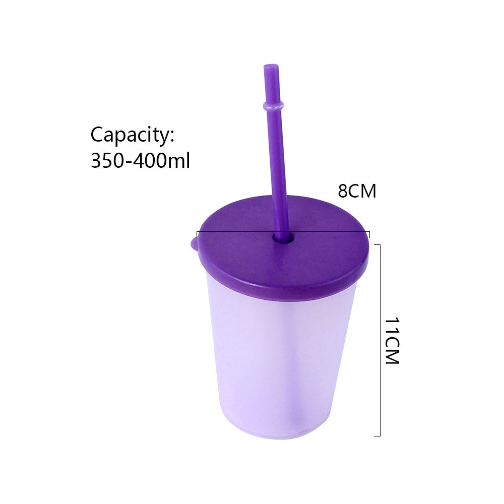 600ml Plastic Cup With Lid & Straw Custom Print PET Drink Tumbler Wholesale