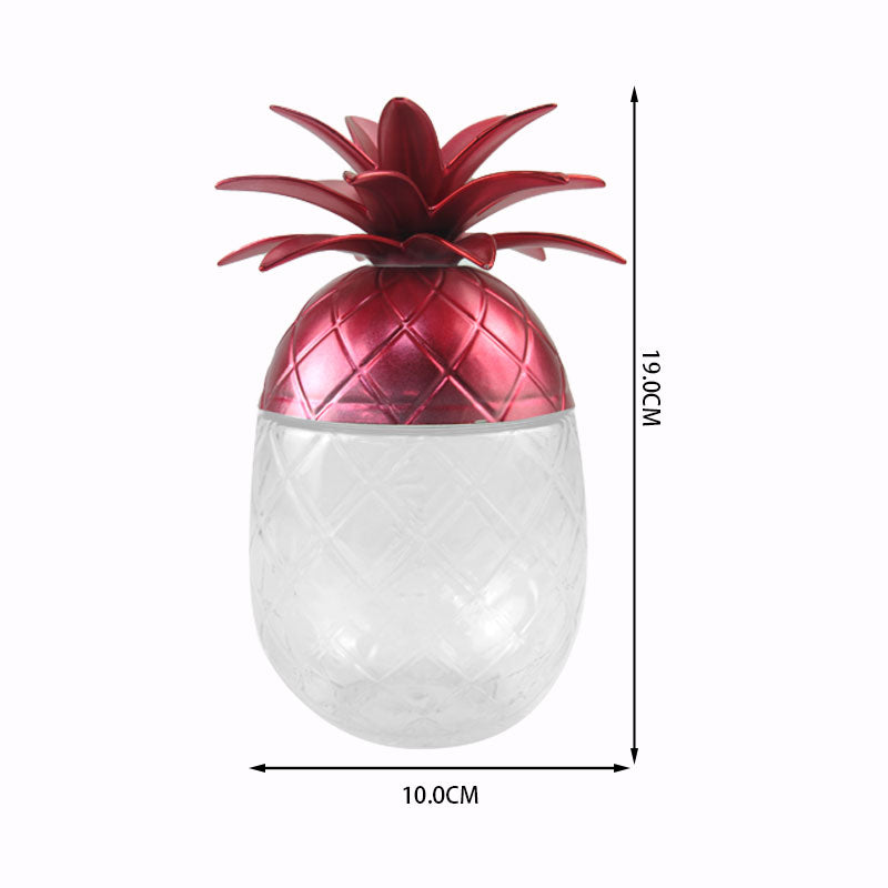 700ML Pineapple Shape Transparent PET Plastic Cup Reusable Custom Logo Party Juice Tumbler