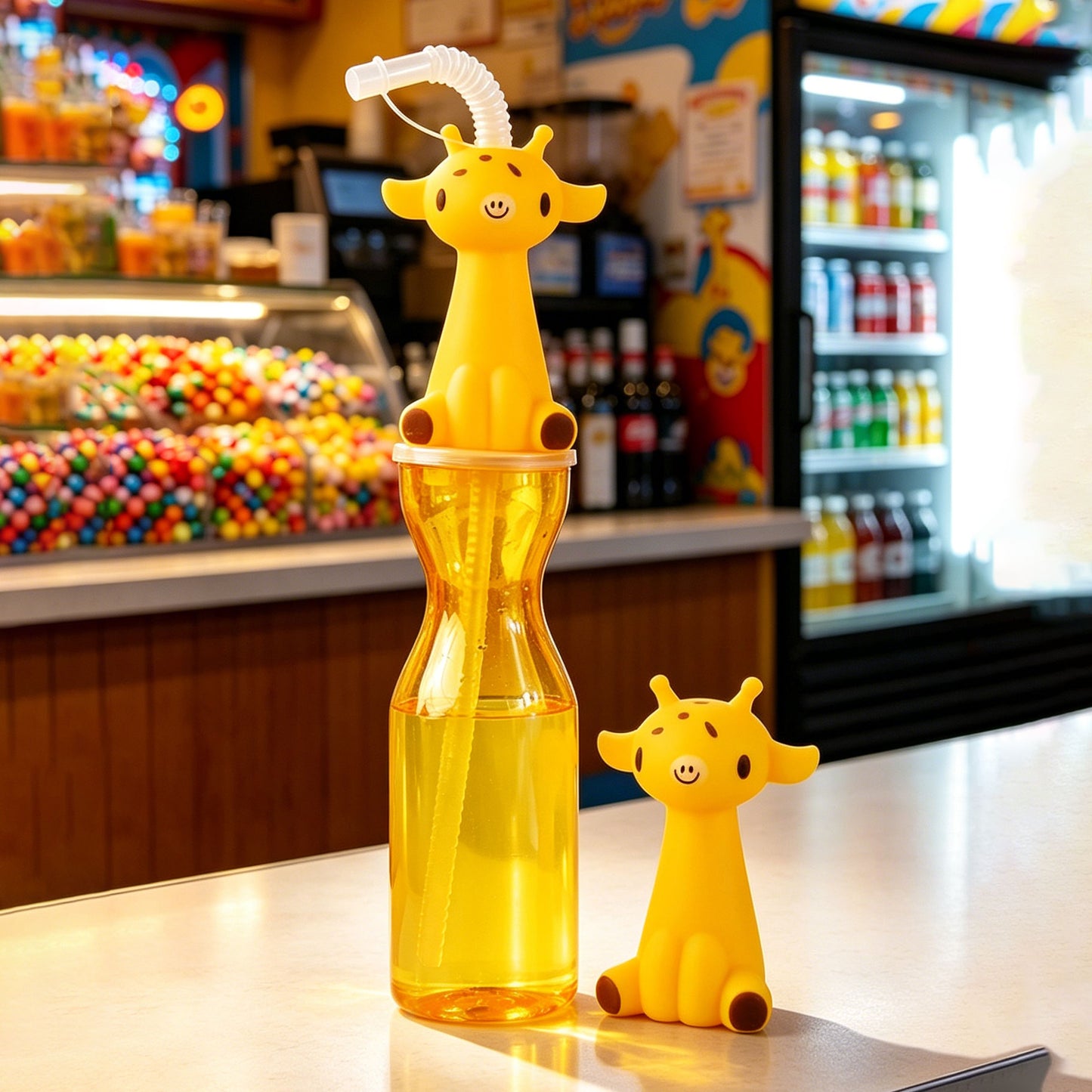 Wholesale 500ML Cartoon Animal Head PET Straw Cup Custom Color Logo Plastic Drink Tumbler For Restaurant Milk Tea Store Kids Birthday Party OEM Manufacturer