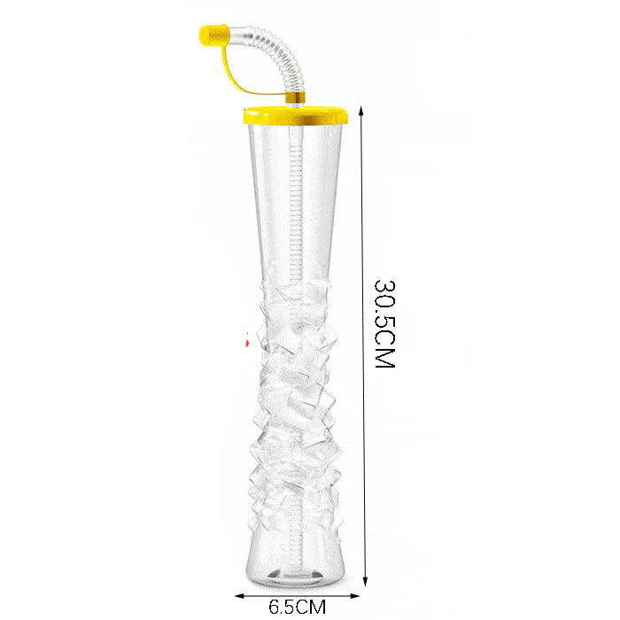 500ML Transparent Twisted Texture Tall PET Plastic Straw Cup Reusable Custom Logo Party Tumbler