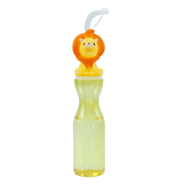 Wholesale 500ML Cartoon Animal Head PET Straw Cup Custom Color Logo Plastic Drink Tumbler For Restaurant Milk Tea Store Kids Birthday Party OEM Manufacturer