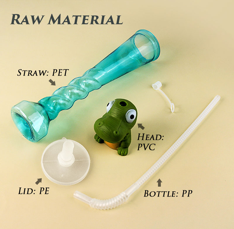 Twisted Tall Plastic Straw Cup 350-380ML | Cute 3D Animal Topper Reusable Cold Drink Cup for Bubble Tea Juice Party Stall Wholesale