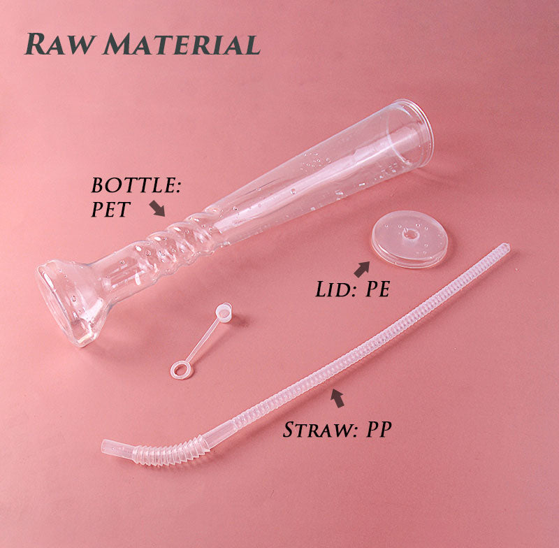 500ml Spiral Tall Yard Cup Plastic Tumbler With Straw Custom Print For Party Bar