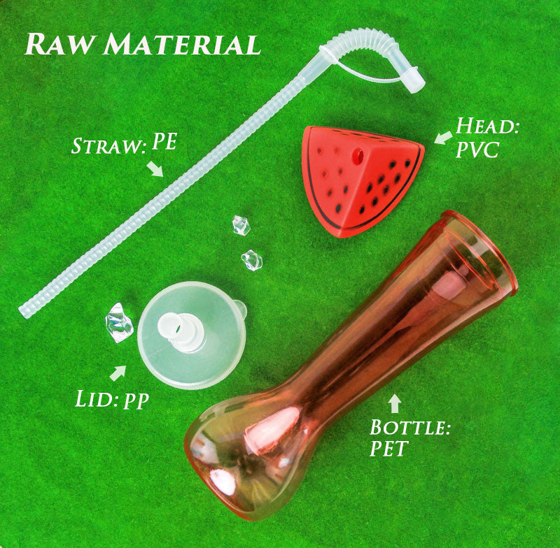 350ml Fruit Shaped Lid Plastic Yard Cup With Straw Custom Print Party Drink Tumbler