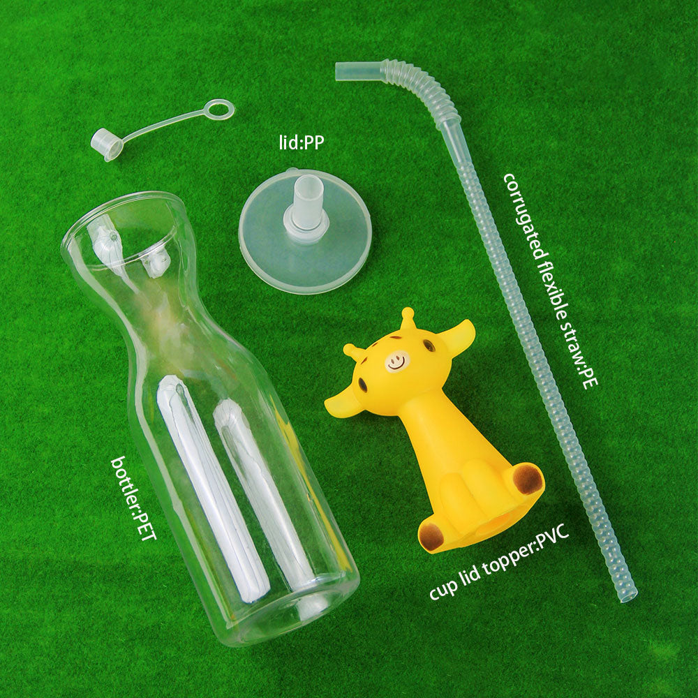 Wholesale 500ML Cartoon Animal Head PET Straw Cup Custom Color Logo Plastic Drink Tumbler For Restaurant Milk Tea Store Kids Birthday Party OEM Manufacturer