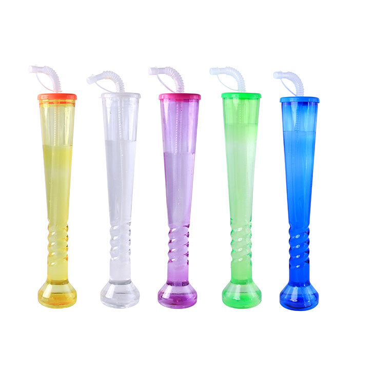 500ml Spiral Tall Yard Cup Plastic Tumbler With Straw Custom Print For Party Bar