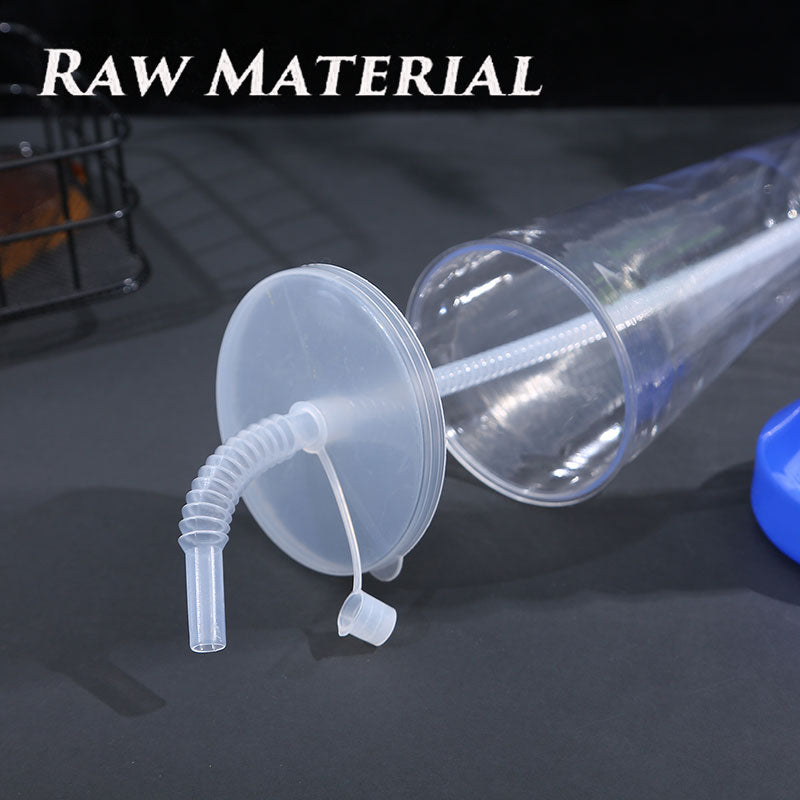 1000ML Twisted Spiral Stem Plastic Yard Cup Custom Logo PP PE Tall Party Tumbler With Straw Custom Color Wholesale