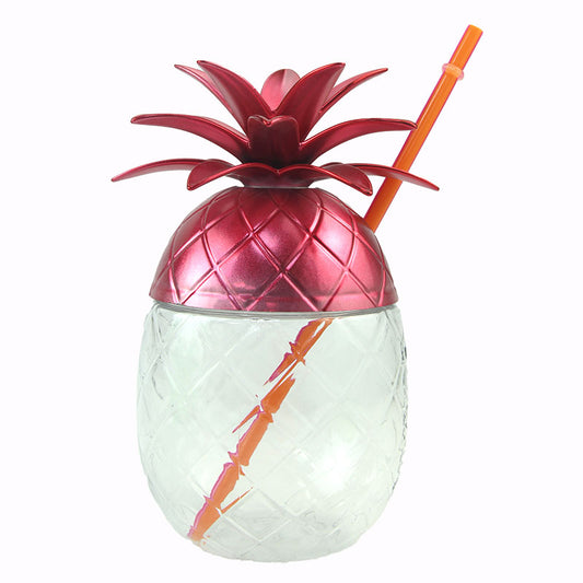 700ML Pineapple Shape Transparent PET Plastic Cup Reusable Custom Logo Party Juice Tumbler