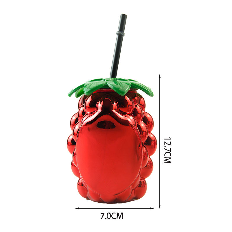 450-500ML Electroplated Grape Shape Plastic Cup Custom Logo PET PP PE Party Tumbler With Straw Custom Color Wholesale