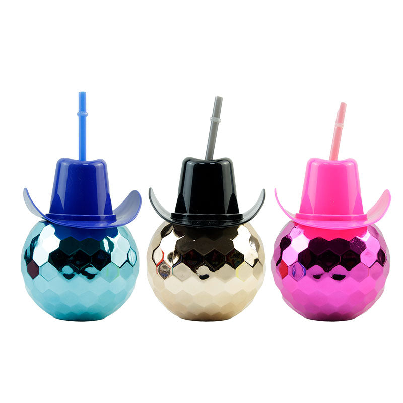 Lindas Copas de Jardín de 500ml Copas de Jardín LED con Pajita y Tapa Vasos de Plástico para Fiestas Botella Promocional
