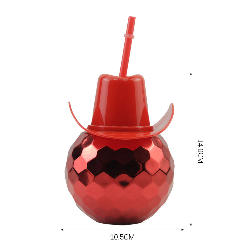Lindas Copas de Jardín de 500ml Copas de Jardín LED con Pajita y Tapa Vasos de Plástico para Fiestas Botella Promocional