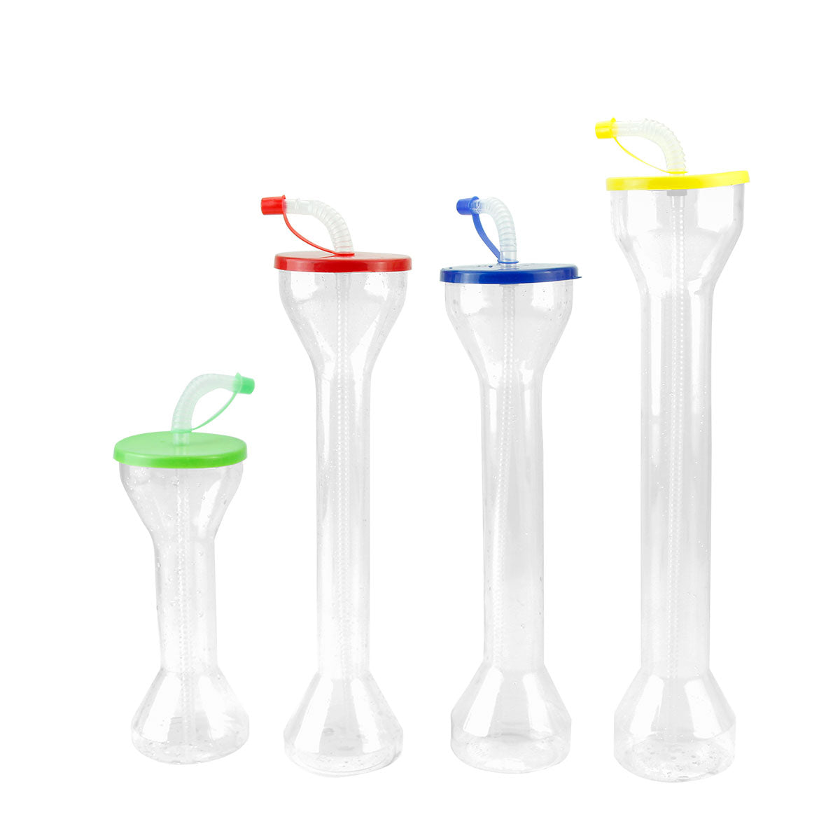 Beer Yard Cups With Bendy Straw, 500ml 600ml 700ml 800ml BPA Free Plastic Tall Tumbler For Bar Party Carnival