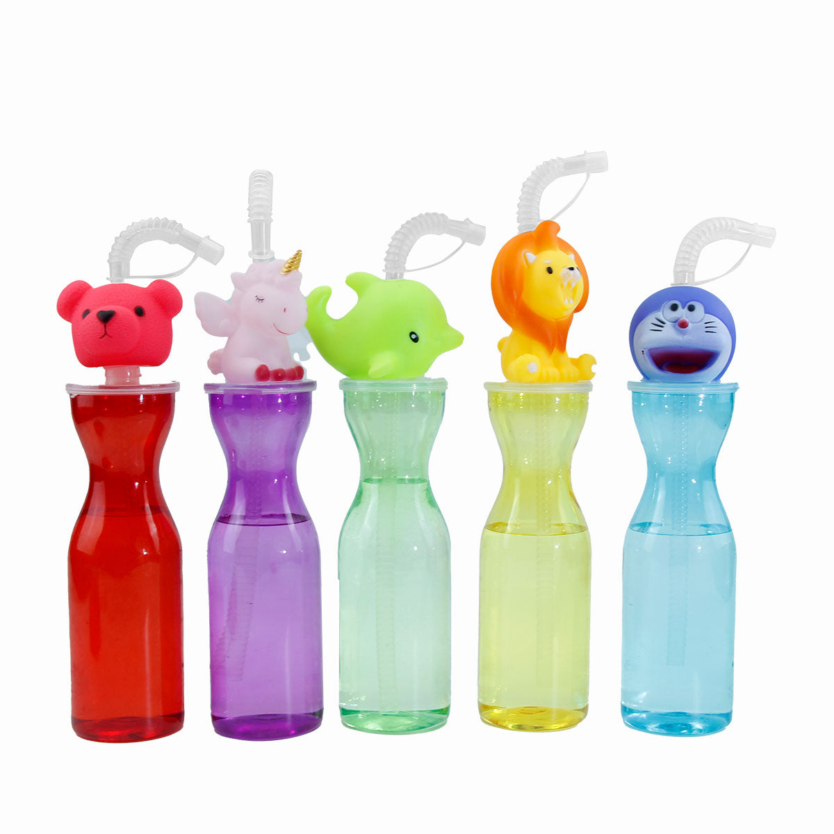 Wholesale 500ML Cartoon Animal Head PET Straw Cup Custom Color Logo Plastic Drink Tumbler For Restaurant Milk Tea Store Kids Birthday Party OEM Manufacturer