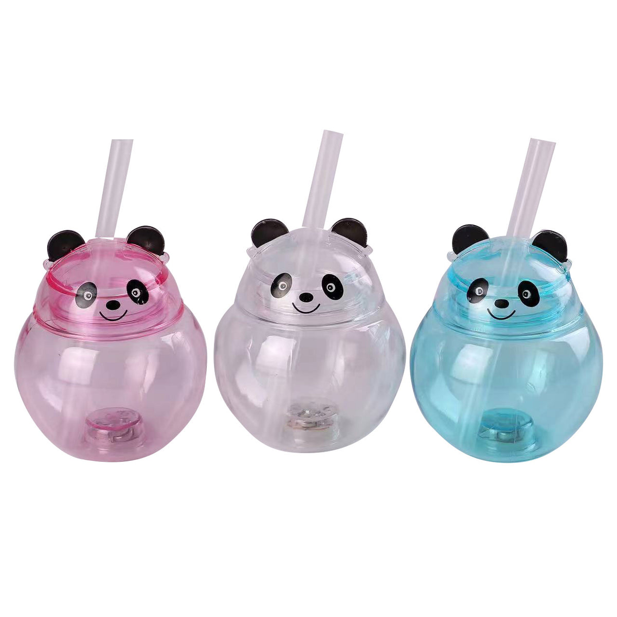 500ML Cute Panda Shape Plastic Cup With Straw PET+AS BPA Free Novelty Drinking Cup For Kids Party Cold Drinks