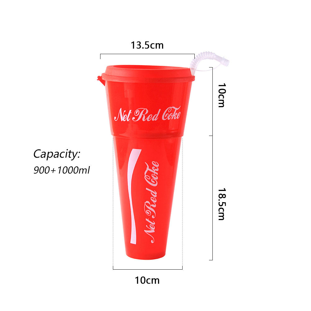 In 1 Energy Drink Style Popcorn Cup With Straw Large Disposable Movie Night Party Tumbler Bucket