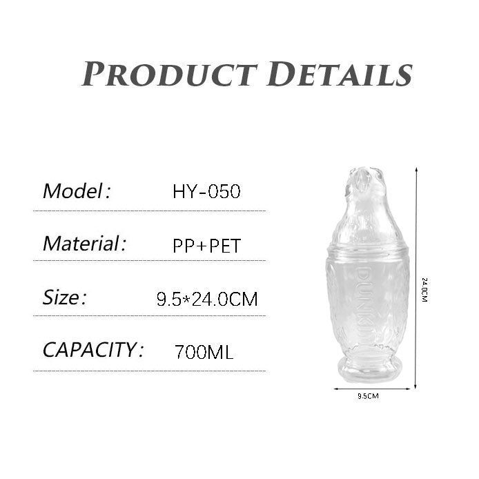700ML Transparent 3D Eagle Shape PET Plastic Cup Reusable Custom Logo Party Drinking Tumbler